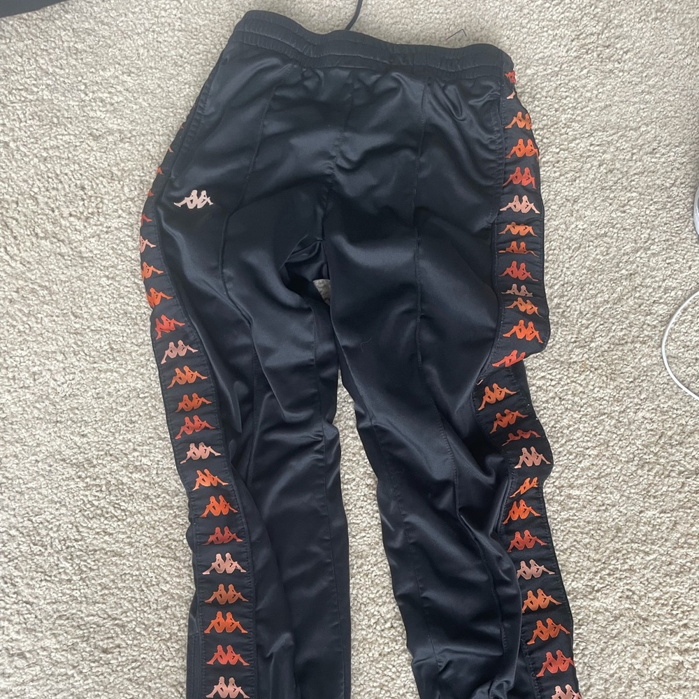 Kappa black and orange track pants
